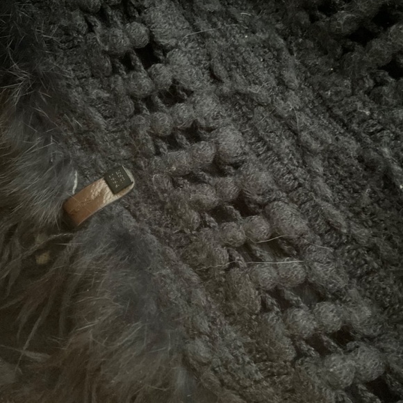 Rudsak Authentic black Rabbit fur and Wool infinity scarf - Picture 4 of 8